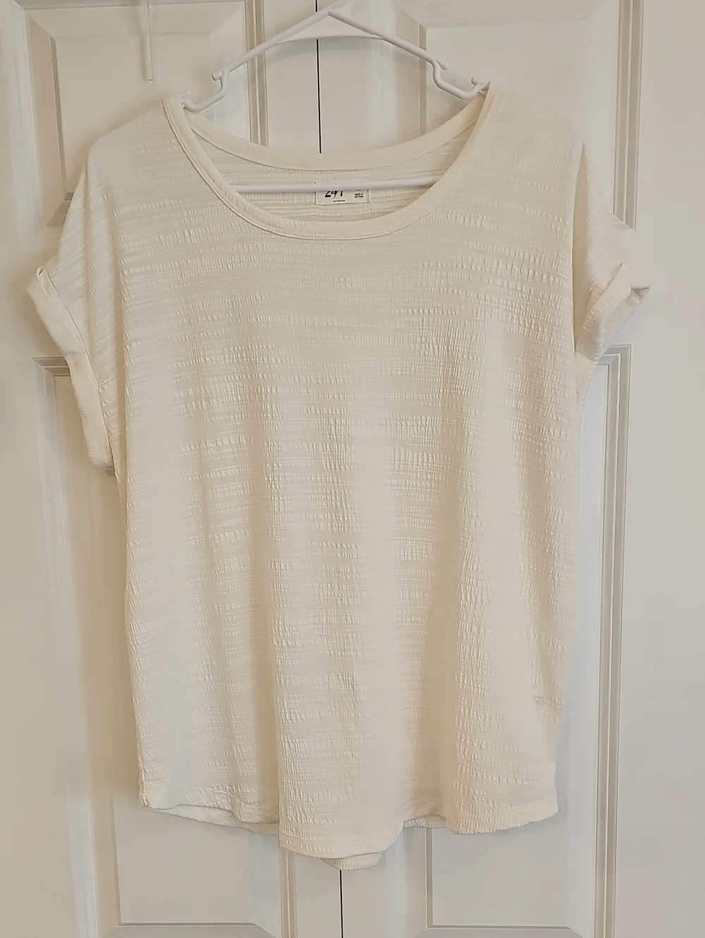 Textured Cream Short-Sleeve Tunic Top - Maurice's - Picture 1 of 5